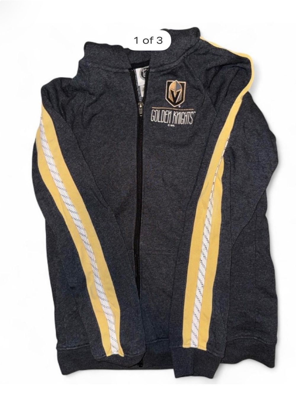 Vegas Golden Knights Full-Zip Hoodie - Charcoal Gray & Gold